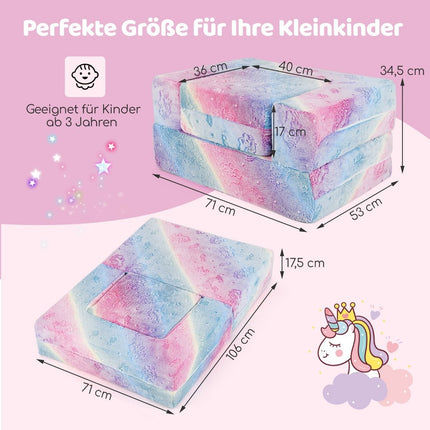 Modular Kids Sofa – Glow-in-the-Dark Play Couch, 71x53x34.5 cm