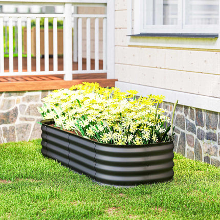 Modular Raised Garden Bed, Galvanized Steel, 150x62x30 cm