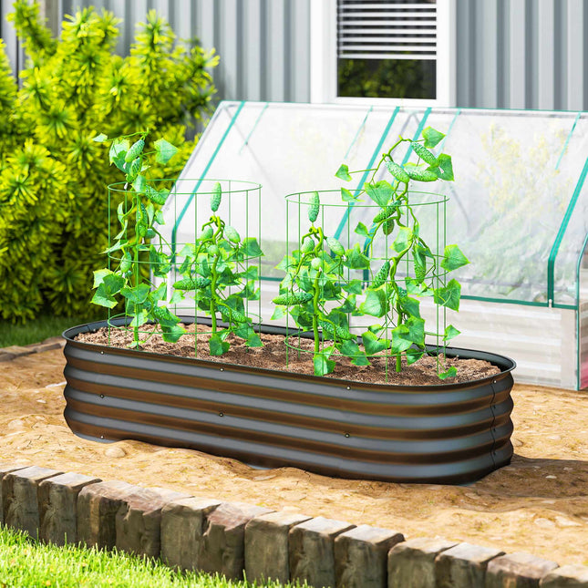 Modular Raised Garden Bed, Galvanized Steel, 150x62x30 cm