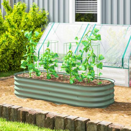 Modular Raised Garden Bed, Metal, Open Base, 150x62x30 cm