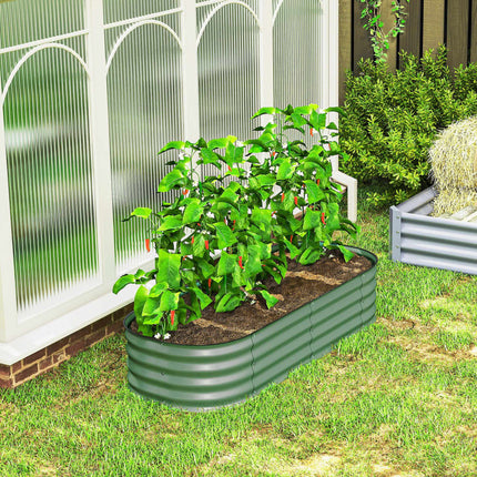 Modular Raised Garden Bed, Metal, Open Base, 150x62x30 cm