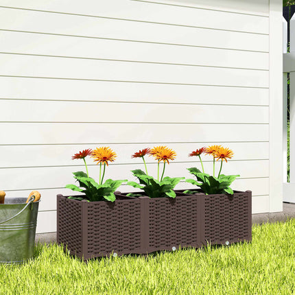 Modular Raised Garden Bed with Self-Watering System, 120x40x37cm
