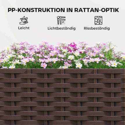 Modular Raised Garden Bed with Self-Watering System, 120x40x37cm