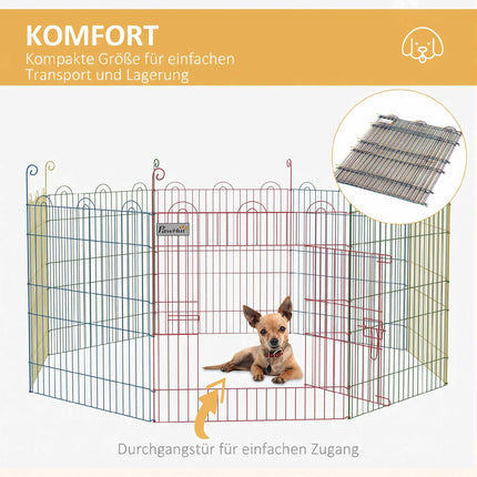 Modular Steel Puppy Playpen with Locking Door, Ø156x60 cm