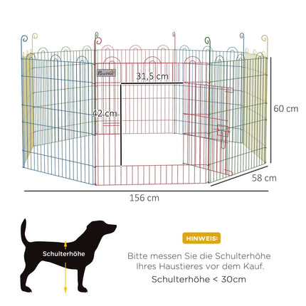 Modular Steel Puppy Playpen with Locking Door, Ø156x60 cm