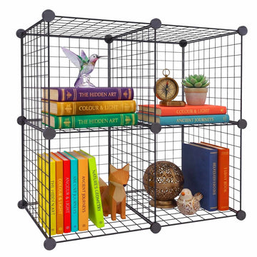 Modular Wire Cube Shelf Set – Metal Click-Fit Storage
