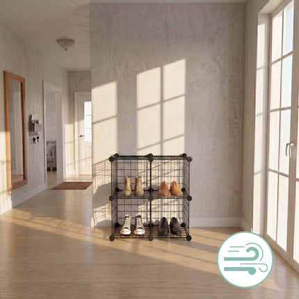 Modular Wire Cube Shelf Set – Metal Click-Fit Storage