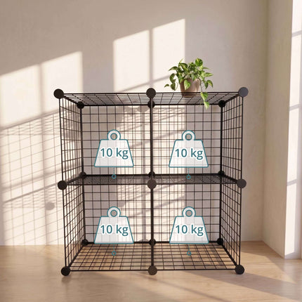 Modular Wire Cube Shelf Set – Metal Click-Fit Storage
