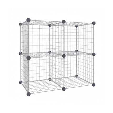 Modular Wire Cube Shelving Set – Metal, Click-Fit