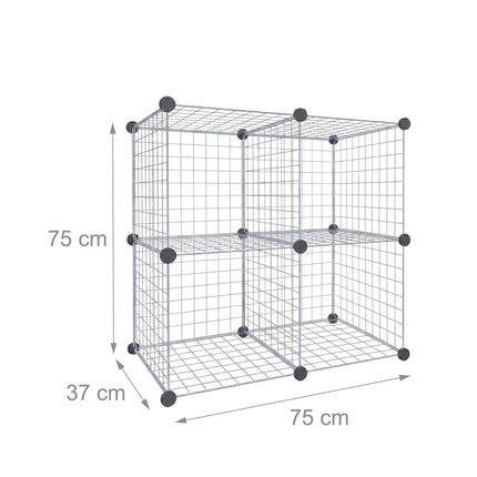 Modular Wire Cube Shelving Set – Metal, Click-Fit