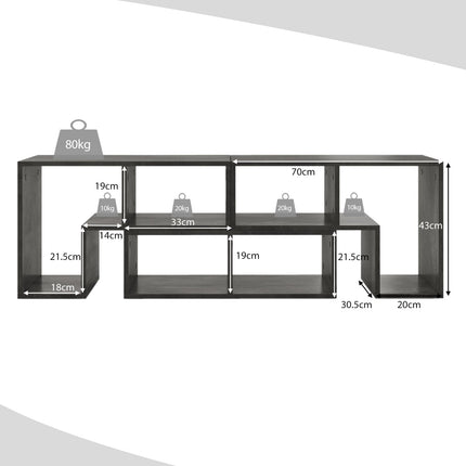 Modular Wooden TV Stand, 3-Piece, Fits TVs Up to 65"