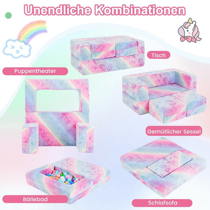 Modular children's sofa glow in the dark play sofa modular sofa unicorn