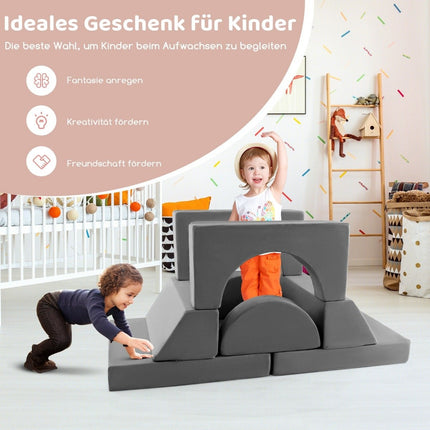 Modular children's sofa, play sofa, modular sofa with removable cover, 105.5 x 101 x 48 cm, grey