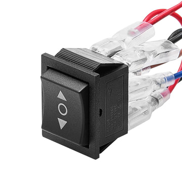 Momentary DPDT Rocker Switch, 6-Pin, (ON)-Off-(ON), Polarity Reversing