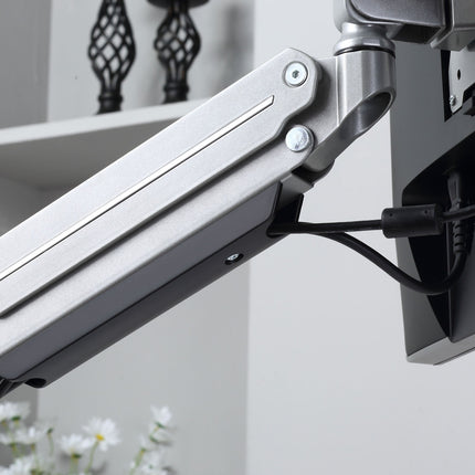 Adjustable monitor holder in aluminium, height and tilt