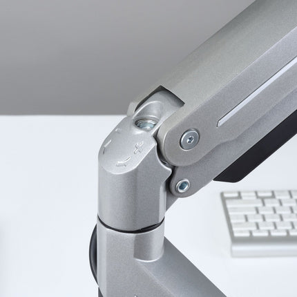 Adjustable monitor holder in aluminium, height and tilt
