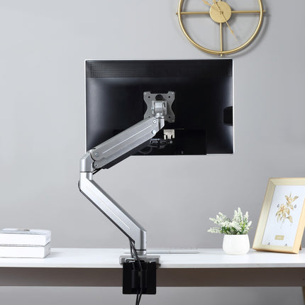 Adjustable monitor holder in aluminium, height and tilt
