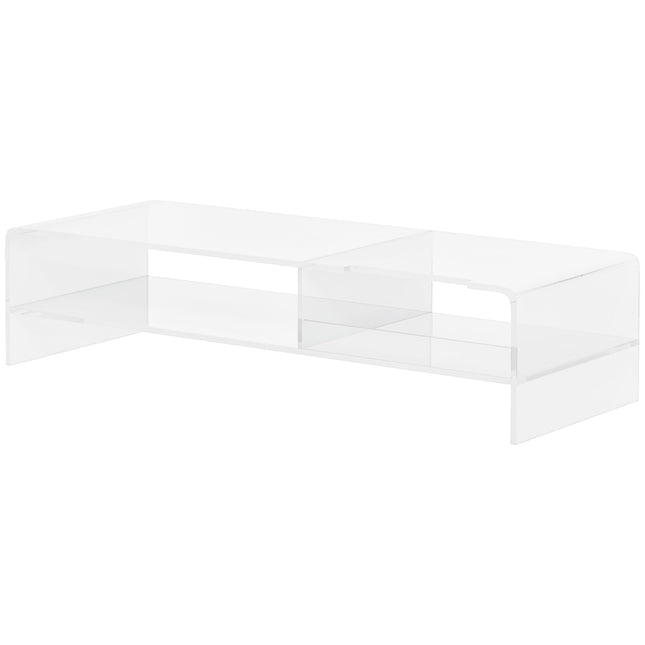 Acrylic monitor stand with storage for 24" screen, PC, laptop