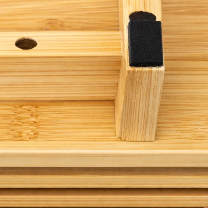Monitor Stand with 3 Compartments, Bamboo Finish
