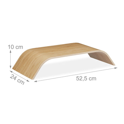 Monitor stand bamboo curved