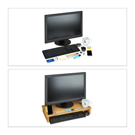 Monitor stand in bamboo