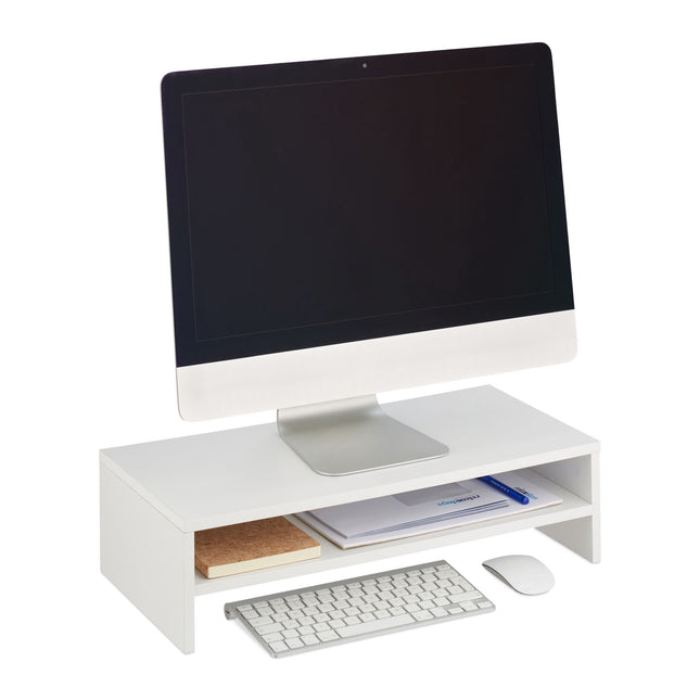 Monitor stand with extra shelf