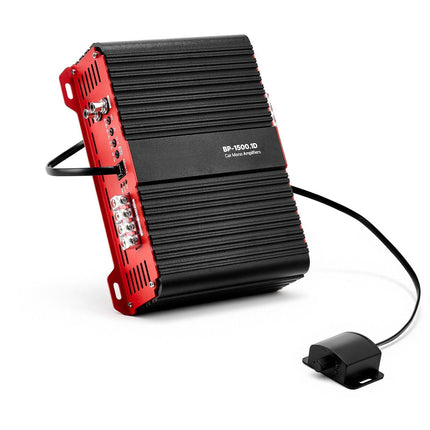 Monoblock Car Amplifier, 1500W RMS, Class D, Remote Bass