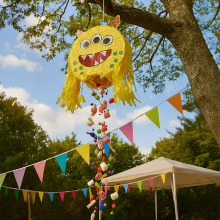 Monster Piñata Set with Stick & Mask – 3-Eyed Design