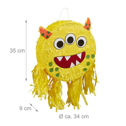 Monster Piñata Set with Stick & Mask – 3-Eyed Design
