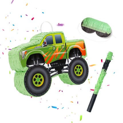 Monster Truck Piñata Set – Stick And Blindfold Included