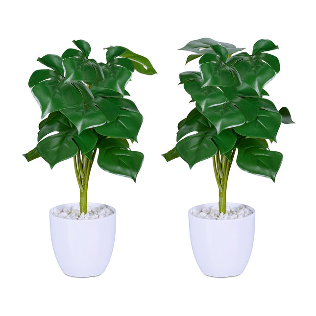 Monstera artificial plant set of 2