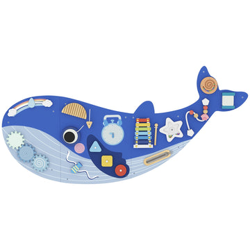 Montessori 13-in-1 Whale Busy Board with Xylophone