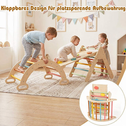Montessori 3-in-1 Wooden Climbing Set for Toddlers