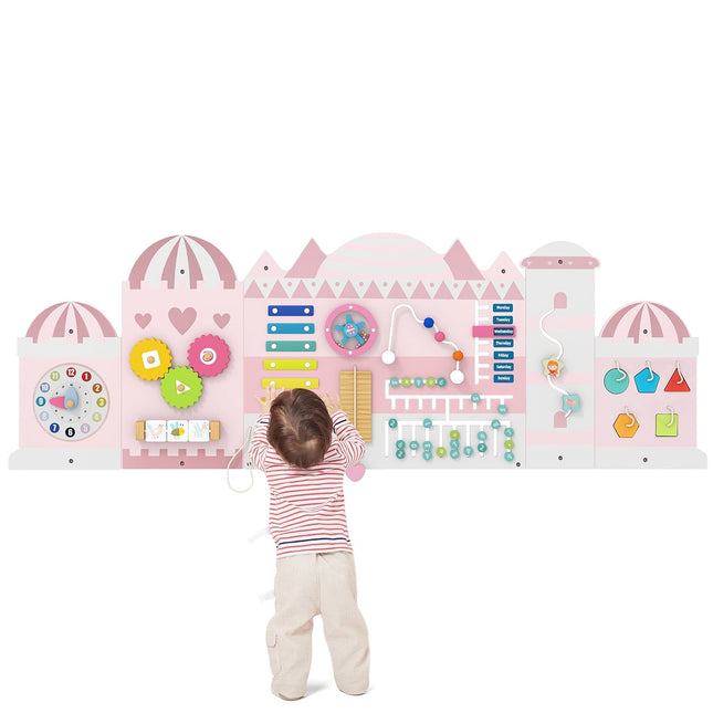 Montessori Activity Wall for Kids, 11-in-1 Wooden Toy