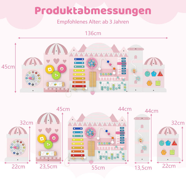 Montessori Activity Wall for Kids, 11-in-1 Wooden Toy