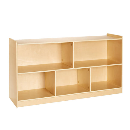 Montessori Bookshelf, 5-Section Kids Toy Storage, Brown