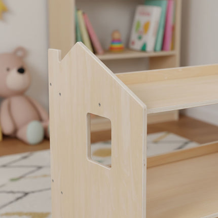 Montessori Children's Bookcase, House-Shaped Shelf