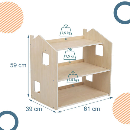 Montessori Children's Bookcase, House-Shaped Shelf