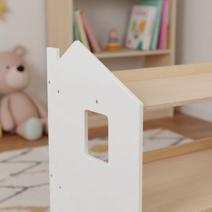 Montessori Children's Bookcase, House-Shaped Shelf, MDF