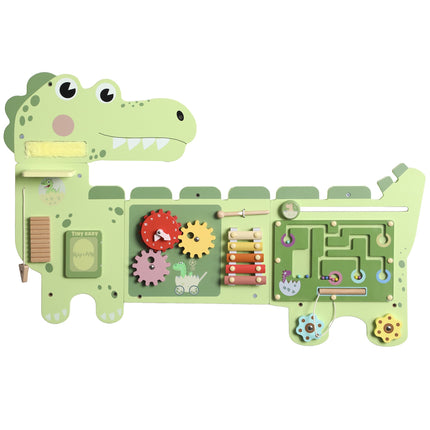 Montessori Dinosaur Busy Board with Xylophone and Gears