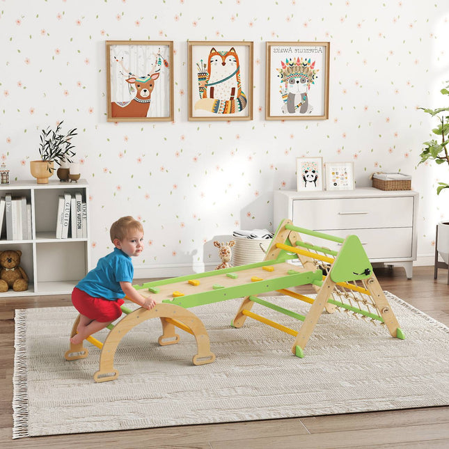 Montessori Indoor Climbing Set – 8-in-1 Triangle, Arch, Slide