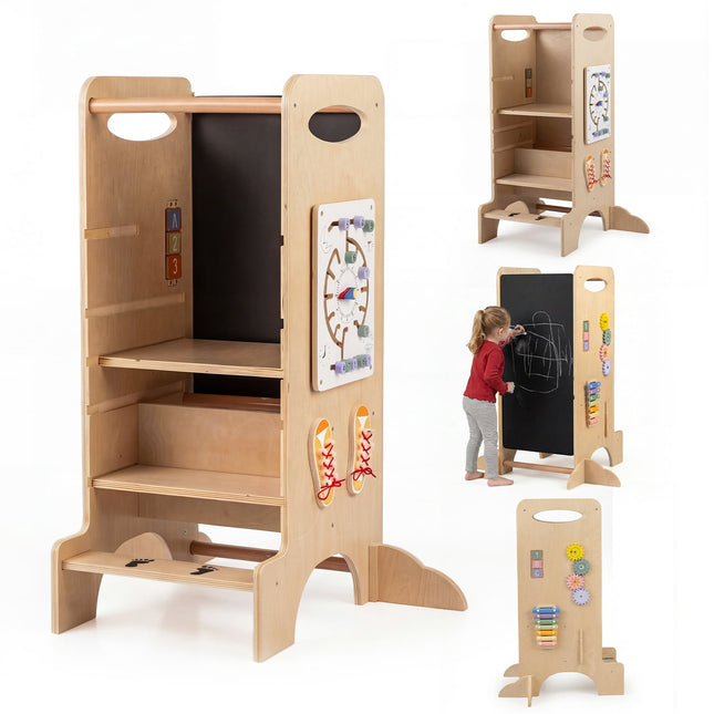 Montessori Learning Tower, Adjustable Heights, Beech Wood
