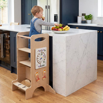 Montessori Learning Tower, Adjustable Heights, Beech Wood