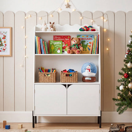 Montessori Wooden Children's Shelf, White, 3 Compartments