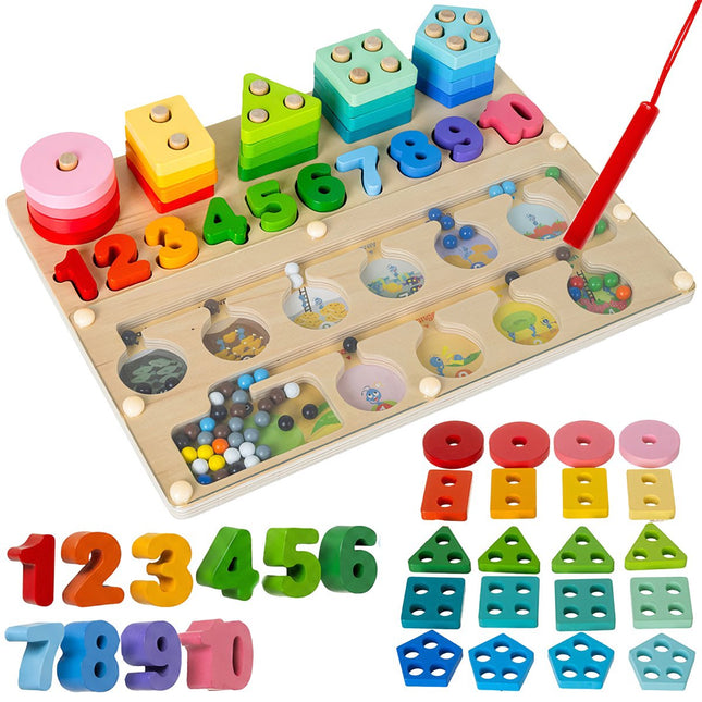 Montessori Wooden Educational Sorter – 3-in-1 Toy, 30×22.5 cm