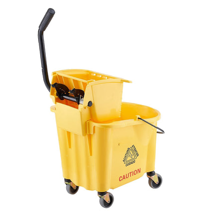 Mop Bucket with Side-Press Wringer, 35 Qt, Wheels