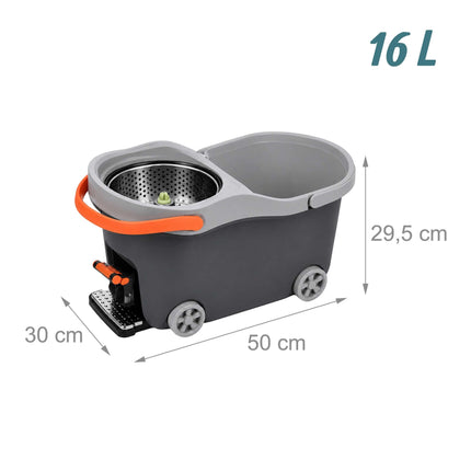 Mop Set with Bucket, Wringer & 16L Capacity