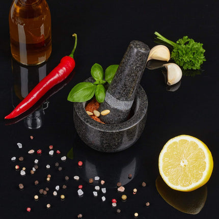 Mortar granite with impact