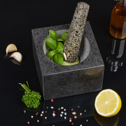 Mortar granite with impact