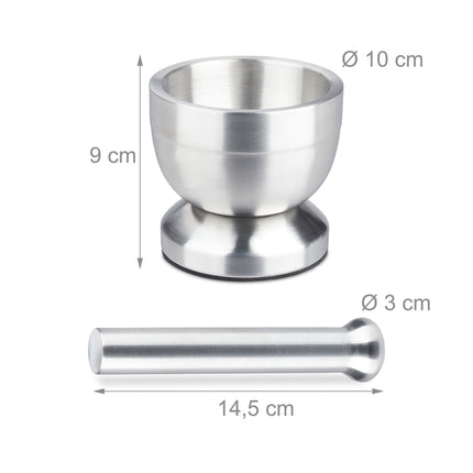 Mortar with impact in stainless steel